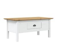 Vidaxl Coffee Table Bodo White And Brown 100X55X45 Cm Solid Wood Pine, White