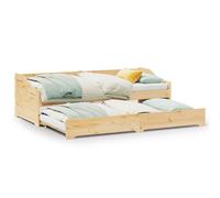 (brown) vidaXL Daybed with Trundle without Mattress IRUN 90x200 cm sofa bed
