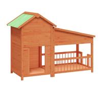 vidaXL Dog Kennel Brown 143x60.5x109 cm Solid Wood Pine, Brown
