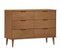 vidaXL Drawer Cabinet MOLDE Brown 113x40x80 cm Solid Wood Pine