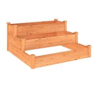 vidaXL Garden Raised Bed Brown 120x120x56 cm Solid Wood Fir UK