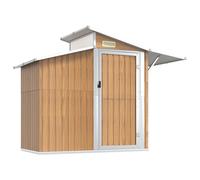 (brown) vidaXL Garden Shed 270x130x208.5 cm Galvanised Steel Bin Shed Multi Colours