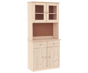(brown) vidaXL Highboard Sideboard Side Cabinet Storage Cabinet Solid Wood Pine ALTA