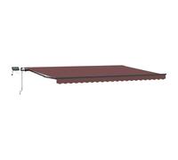 (brown) vidaXL Manual Retractable AwningCanopy Outdoor Awning Folding Arm with LED