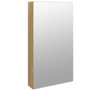 vidaXL Mirror Jewellery Cabinet with LED Lights Wall Mounted, Brown