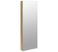 (brown) vidaXL Mirror Jewellery Cabinet Cupboard with LED Lights Wall Mounted White