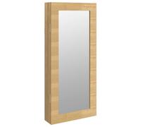 vidaXL Mirror Jewellery Cabinet - Wall Mounted Storage & Organising Unit with Practical Mirror - Lockable with Keys - Engineered Wood - Brown