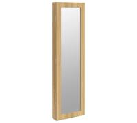 (brown) vidaXL Mirror Jewellery Cabinet Jewelry Armoire Mirror Wall Mounted White