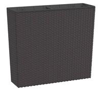 Planter Brown Rattan-Look PP. 58x18x50cm Removable Inner 12/44L Balcony Outdoor