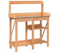 (brown) vidaXL Potting Bench with Shelves Plant Stand Potting Table Solid Wood Fir