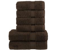 (brown) vidaXL Premium Towel Set 6 Piece Absorbent Shower Towel Bath Towels 600 gsm