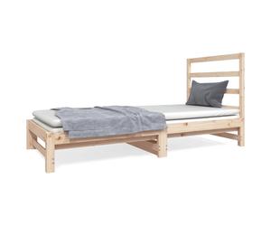 (Brown) vidaXL Pull-out Day Bed Bedroom Sofa Bed Guest Bed Sofa Couch Solid Wood Pine