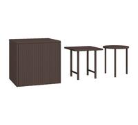 (brown) vidaXL Side Tables End Table Side Sofa Couch Coffee Table 3 pcs Poly Rattan