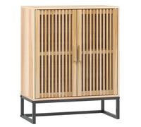 Sideboard Brown 60x30x75 cm Engineered & Pine Wood Cabinet with Iron Legs, doors