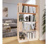 (brown) vidaXL Solid Wood Pine Book Cabinet/Room Divider Storage Rack Multi Colours