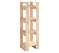 vidaXL 4 Shelf Natural Solid Pine Wood Bookcase - Size: 125 x 41 x 35cm - Brown - Wilko