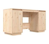 (brown) vidaXL Solid Wood Pine Desk Wooden Office Writing Desk Table Multi Colours