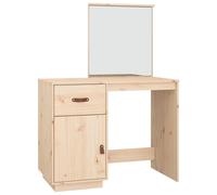 (Brown) vidaXL Solid Wood Pine Dressing Table Wooden Desk Cosmetic Table Multi Colours