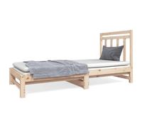 (Brown) vidaXL Solid Wood Pine Pull-out Day Bed Wooden Bedroom Furniture Multi Colours