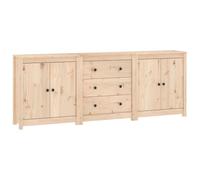 vidaXL Sideboard 210X35X80 Cm Solid Wood Pine, Brown