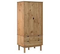 (Brown) vidaXL Solid Wood Pine Wardrobe Cloth Cabinet Closet Highboard Multi Colours
