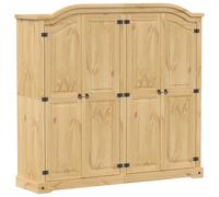 (brown) vidaXL Wardrobe Armoire Closet Clothes Storage Organiser White Solid Wood Pine