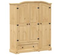 (brown) vidaXL Wardrobe Armoire Closet Clothes Storage Organiser White Solid Wood Pine