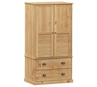 (brown) vidaXL Wardrobe Closet Clothes Wooden Storage Organiser VIGO Solid Wood Pine