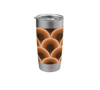 Brown Vintage Abstract Circle Pattern 60s 70s 80s Retro Stainless Steel Insulated Tumbler