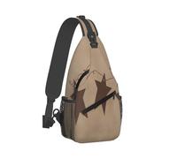 Brown Vintage Rusty Stars Primitive Country Men Women Sling Bag Breathable Chest Bag With Zipper Crossbody Backpack For Travel Camping Outdoor