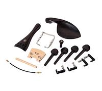 Brown Violin Jujube Wood Fitings Tailpiece Chinrest Clamps Endpin Tail Gut 4 Pegs Violin Replacement Part (Color : Black)