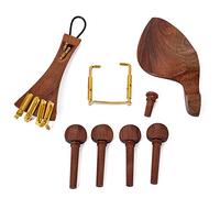 Brown Violin Jujube Wood Fitings Tailpiece Chinrest Clamps Endpin Tail Gut 4 Pegs Violin Replacement Part (Color : Coffee)