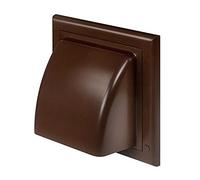 Brown Wall Ducting Cowl - 125mm / 5" - with Gravity Flap, Non Return Valve.