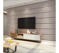 Brown Wallpaper 0.53 m x 9.5 m Modern Minimalist Wide Stripe Non-Woven Wallpaper 3D Flocking Wallpaper Roll Decoration for Livingroom Bedroom Kitchen