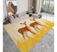 Brown Washable Area Rugs Hand-Drawn Grass Path Area Rug 120 x 180 cm, Soft Short Pile Carpet Mat Durable Foldable Apply to Living Room Bedroom Dining Room Runner