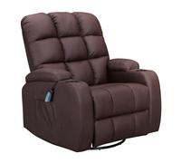 (Brown) WestWood Massage Cinema Recliner Sofa Chair PU Leather Armchair Swivel MLS12