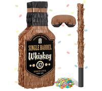 Brown Whiskey Bottle Pinata with Stick 16 x 6.3 x 3 Inch Pinata Decorations for Whiskey Birthday Party Adults Party Valentines Wedding Birthday Funny Anniversary Supplies