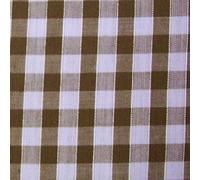 Brown & White 1/4" (7 mm) Corded Gingham Polycotton Fabric (Per Metre)