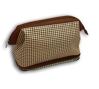 Brown & White Gladstone Zipped Wash Bag