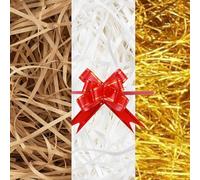 Brown, White & Gold Shredded Tissue Paper 500g - Christmas Gift Box & Hamper Filler
