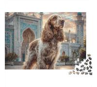 Brown White Hunting Dog 1000 Piece Jigsaw Puzzle for Adults Mosque Architecture 1000 Pieces Puzzle Game Relaxing Gift Home Decor 52x38cm/1000pcs