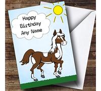 Brown & White Skewbald Horse Personalised Birthday Card | Birthday Card | Animals, Wildlife & Pets Card