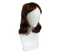 Brown Wig, Brown Medium Long Curly Hair, Mens Wig,Heat Resistant Synthetic (A) Cosplay For Men Halloween Hair Party Costume