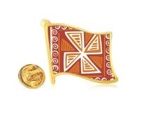 Brown Windll Mexico Totems Ancient Civilization Golden Metal Flag Lapel Pin Badge