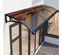 Brown Window Awning Canopy for Front Door - 120x410cm (47"x161") - Durable Aluminum Bracket - UV, Rain & Snow Protection - Stylish Outdoor Awning Solution