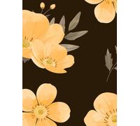 Brown with Yellow Flowers A7 Weekly and Monthly Planner - 6x8 Insert for Notebook Covers with Minimal Layout
