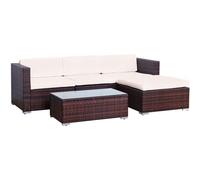 (Brown, Without Cover) EVRE California 4 seater Rattan Outdoor Garden Set