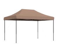 (brown, without sidewall) vidaXL Foldable Party Tent Pop-Up with 4 Sidewalls Patio Gazebo Canopy Shelter