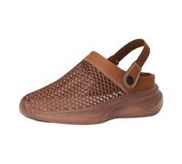 Brown Womens Orthopedic Non-Slip Clogs Arch Support Air Cushioning Shoes Thick Slip On Shoes Lightweight Mesh Breathable Comfortable Recovery Footwear Adjustable Strap Quick Dry Sandals Size 7