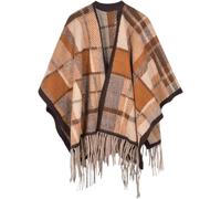 (Brown) Womens Poncho Sweater Wrap Topper Knitted Elegant Shawls Cape for Fall Winter